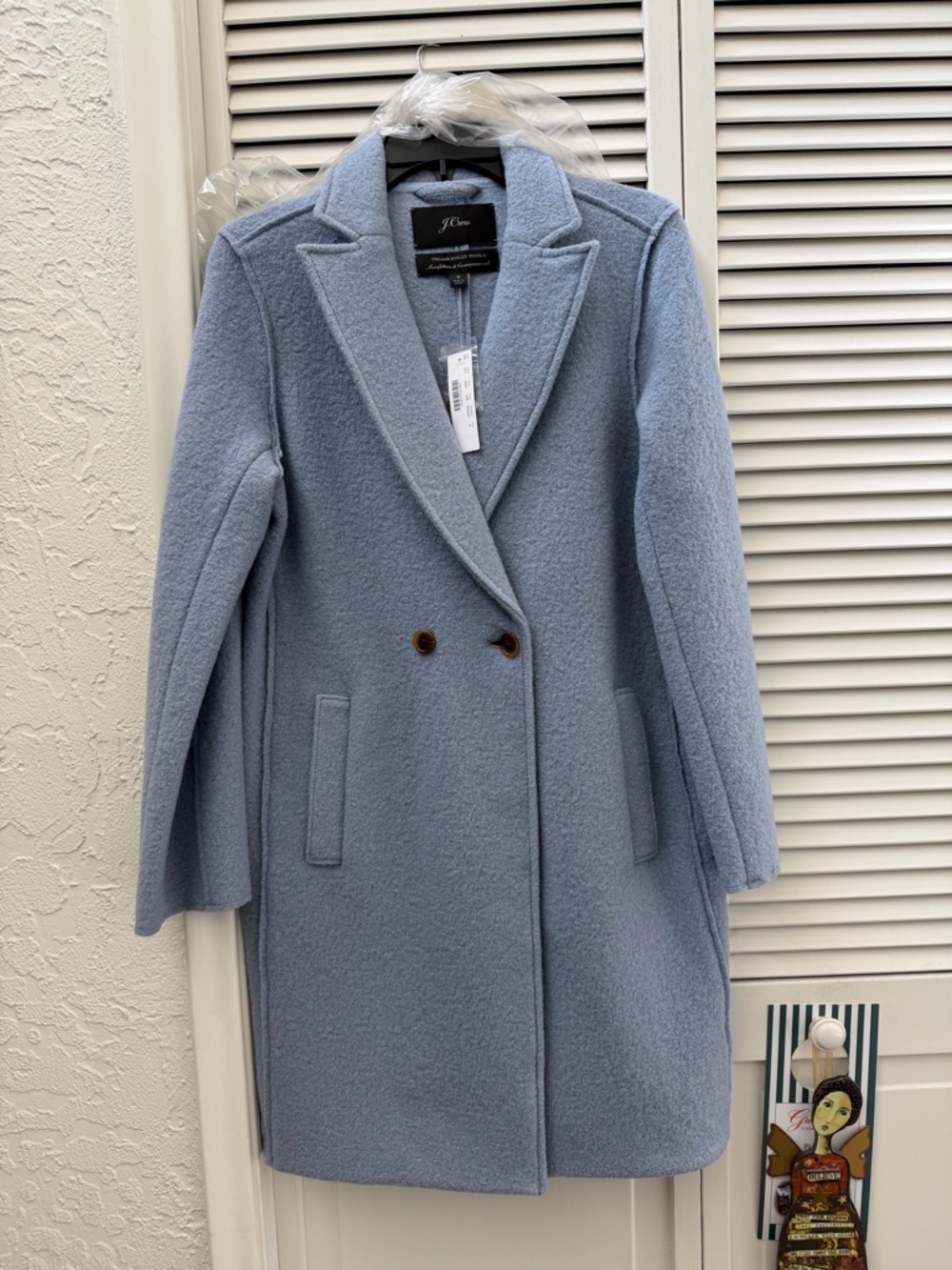 J. Crew NWT soft  Blue Double-Breasted Italian Wool Coat